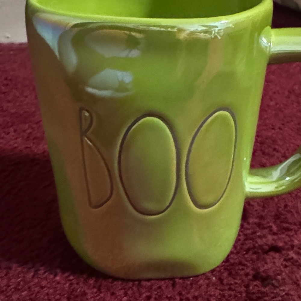 RAE DUNN Vibrant Green 'BOO' Mug